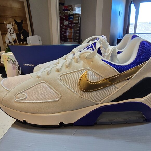 Nike Air Max 180 Concord Summit White Metallic Gold FJ9259-101 sz 10 Men's NEW - Picture 4 of 16